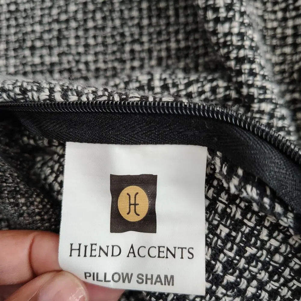 HiEnd Accents Gray Herringbone King Pillow case Sham Set of 2 Pair 21